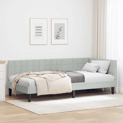 Cornice del letto ad angolo Grigio chiaro 90 cm x 200 cm