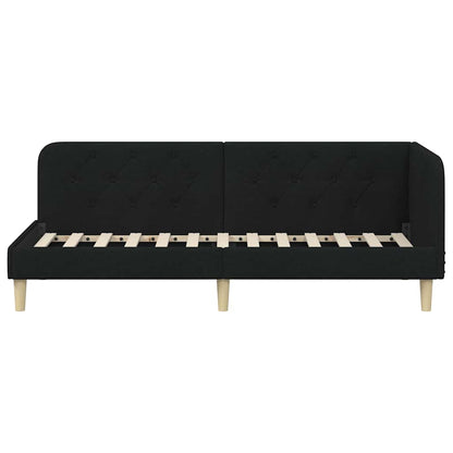 Cornice del letto ad angolo Nero 80 x 200 cm Tessuto