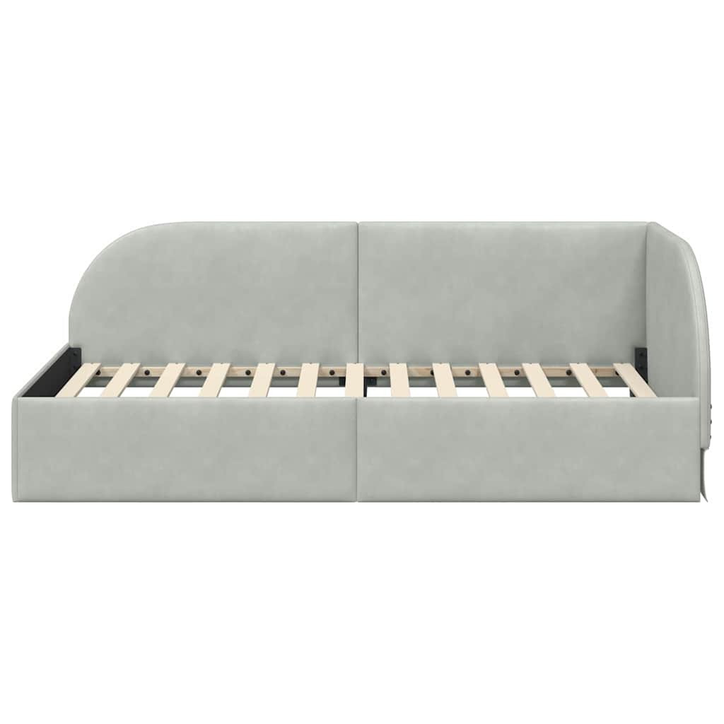 Cornice del letto ad angolo Grigio chiaro 80 cm x 200 cm