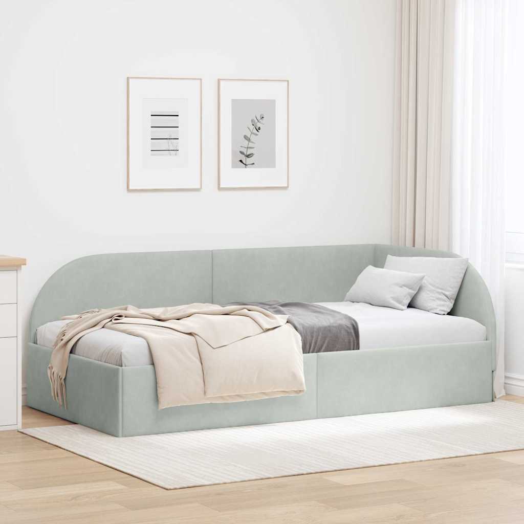 Cornice del letto ad angolo Grigio chiaro 90 cm x 200 cm