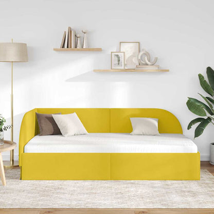 Cornice del letto ad angolo Giallo 90 cm x 200 cm Velluto