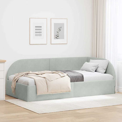 Cornice del letto ad angolo Grigio chiaro 100 cm x 200 cm