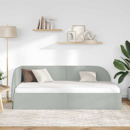 Cornice del letto ad angolo Grigio chiaro 100 cm x 200 cm
