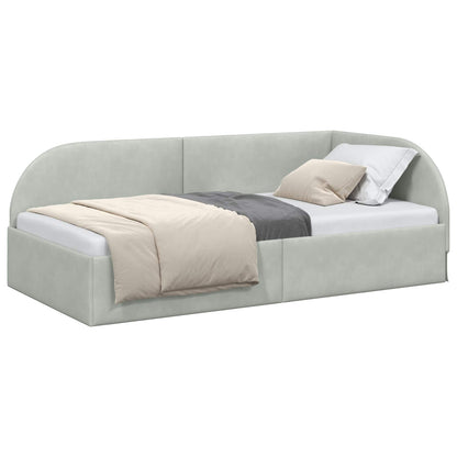Cornice del letto ad angolo Grigio chiaro 100 cm x 200 cm