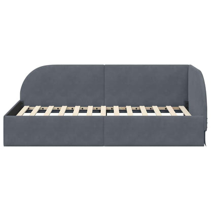 Cornice del letto ad angolo Grigio scuro 100 cm x 200 cm