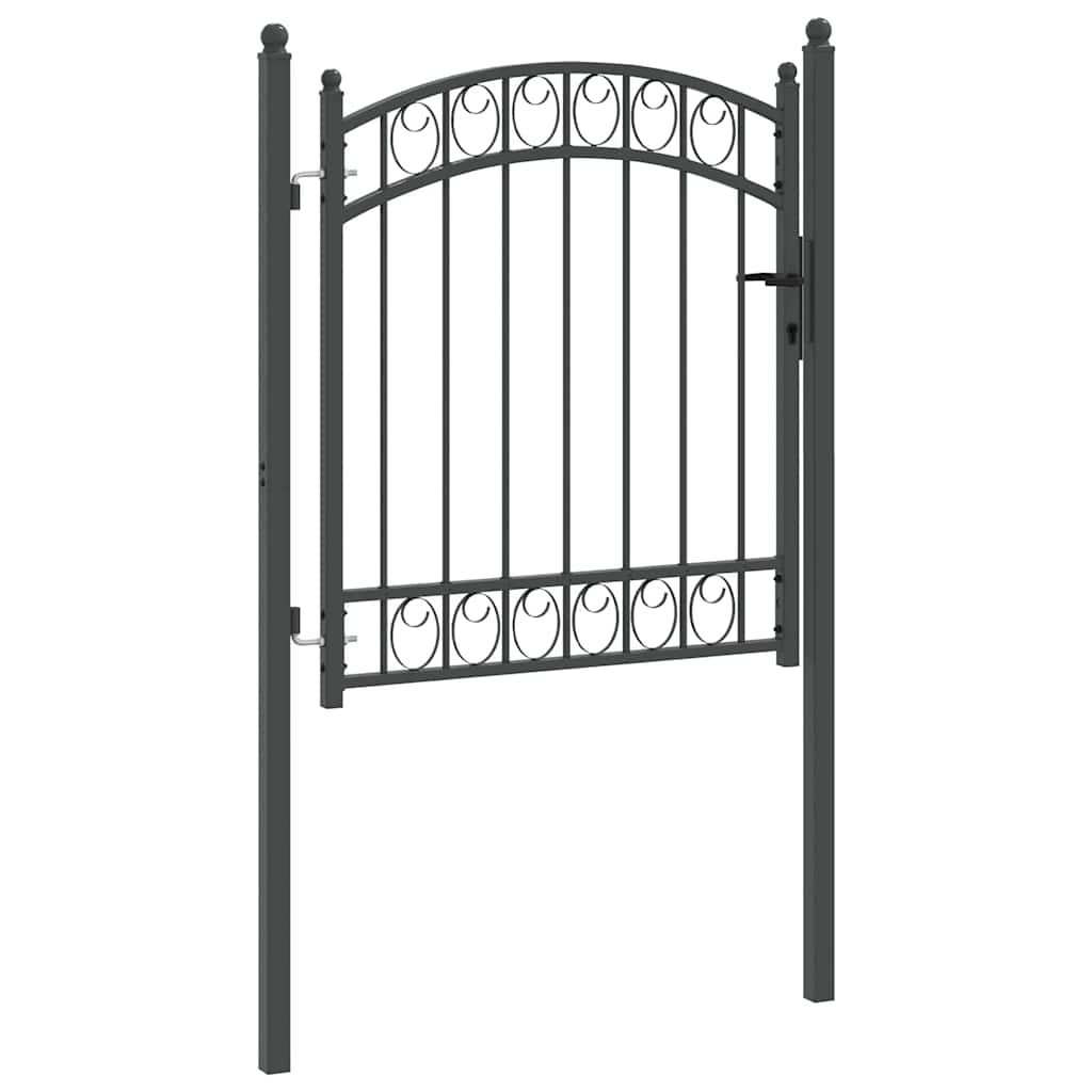 Cancello per recinzione con blocco Grigio 125 x 100 cm