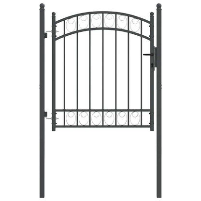 Cancello per recinzione con blocco Grigio 125 x 100 cm