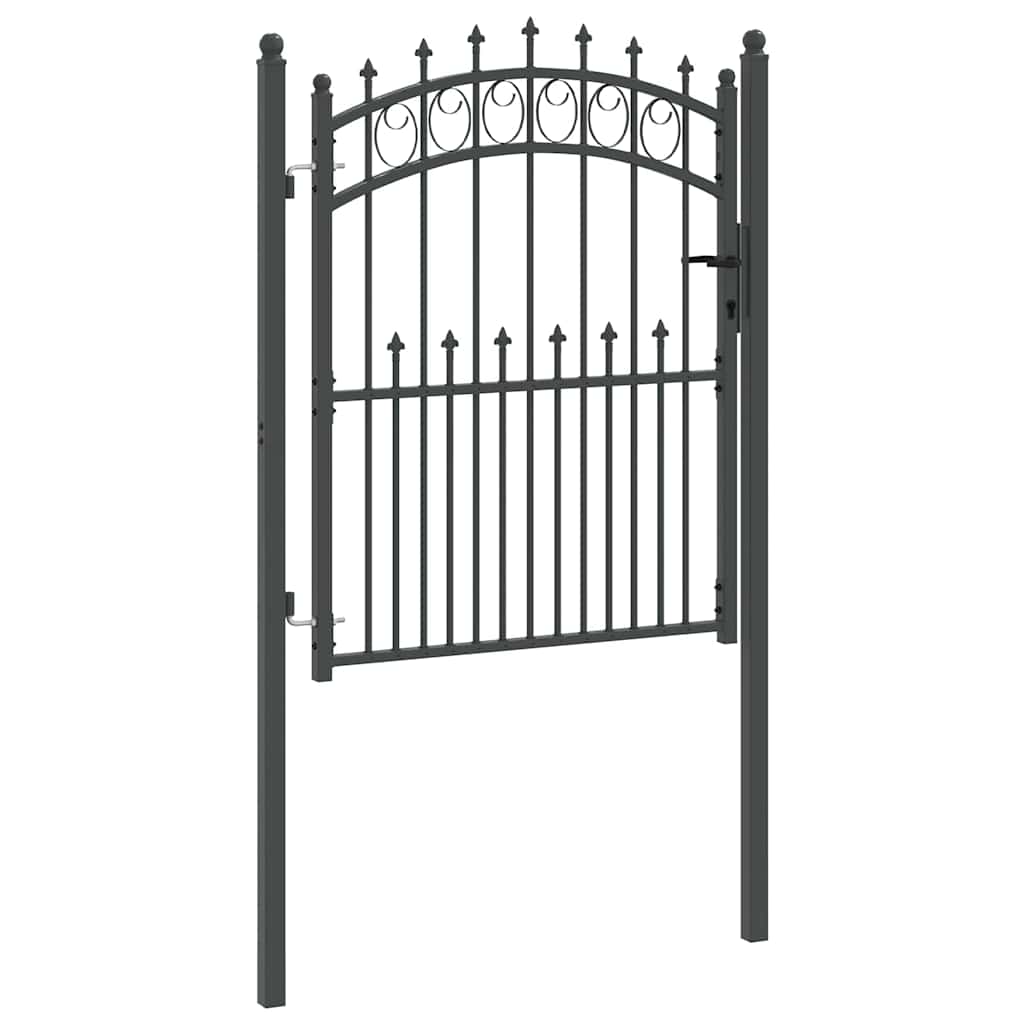 Cancello della recinzione con punte Emmen Grigio 150 x 100 cm