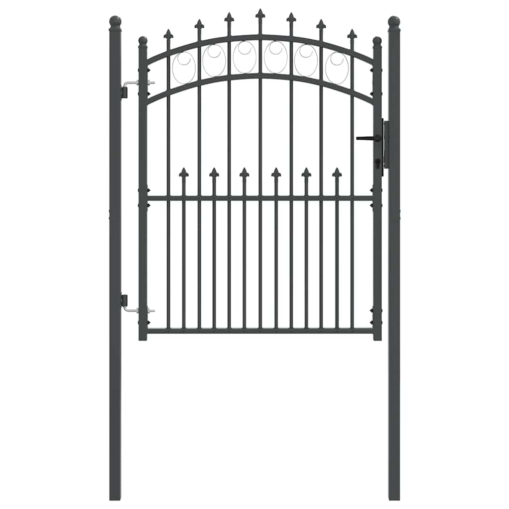 Cancello della recinzione con punte Emmen Grigio 150 x 100 cm