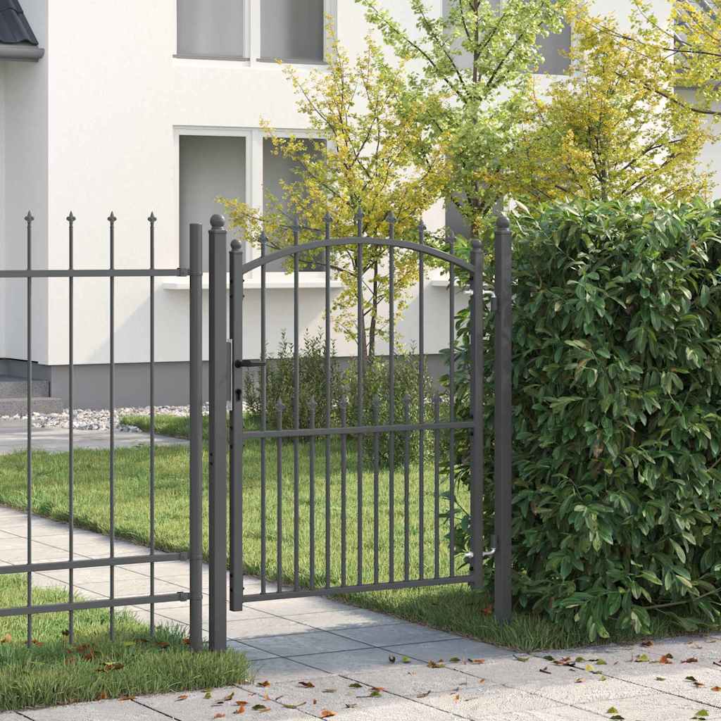 Cancello della recinzione con punte Emmen Grigio 150 x 100 cm