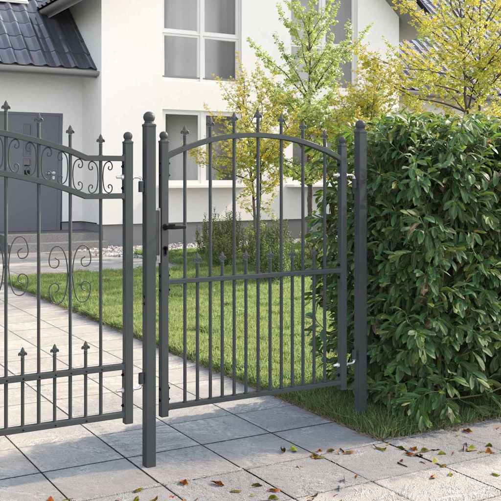 Cancello della recinzione con punte Emmen Grigio 150 x 100 cm