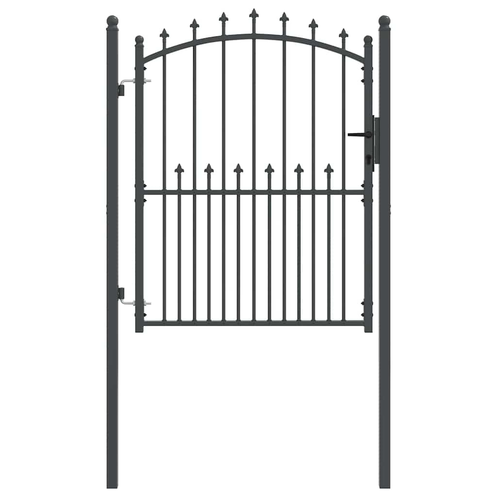 Cancello della recinzione con punte Emmen Grigio 150 x 100 cm