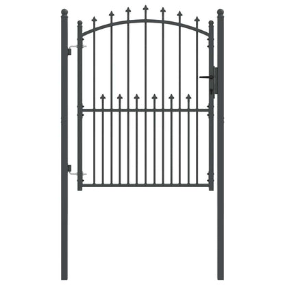 Cancello della recinzione con punte Emmen Grigio 150 x 100 cm