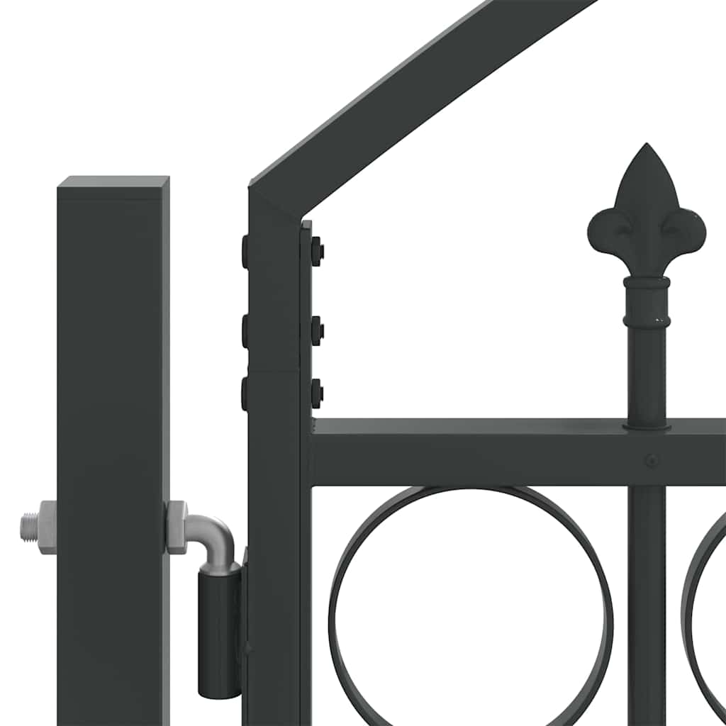 Cancello per recinzione Grigio 301 x 175,5 cm Acciaio