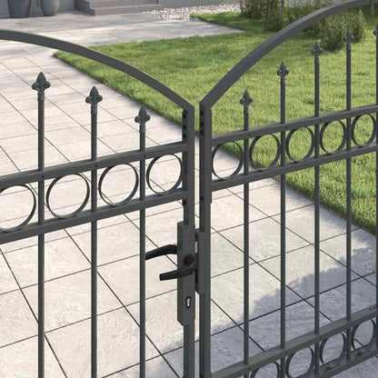 Cancello per recinzione Grigio 301 x 175,5 cm Acciaio