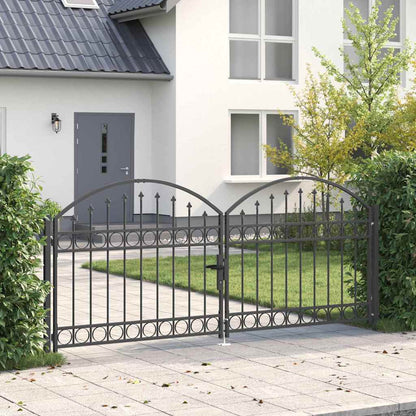 Cancello per recinzione Grigio 301 x 175,5 cm Acciaio