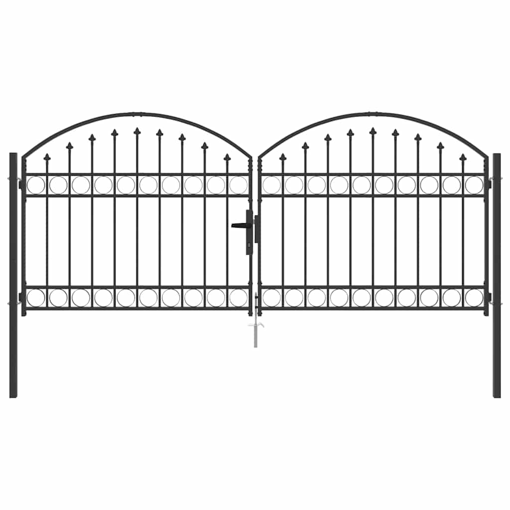 Cancello per recinzione Grigio 301 x 175,5 cm Acciaio