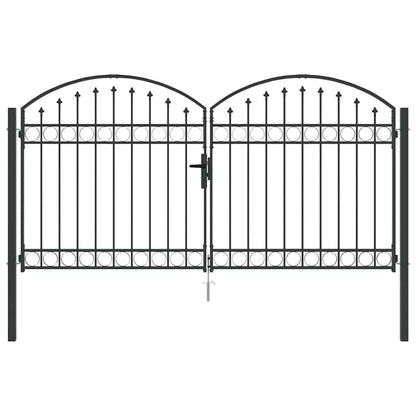 Cancello per recinzione con blocco Grigio 301 x 200 cm Acciaio