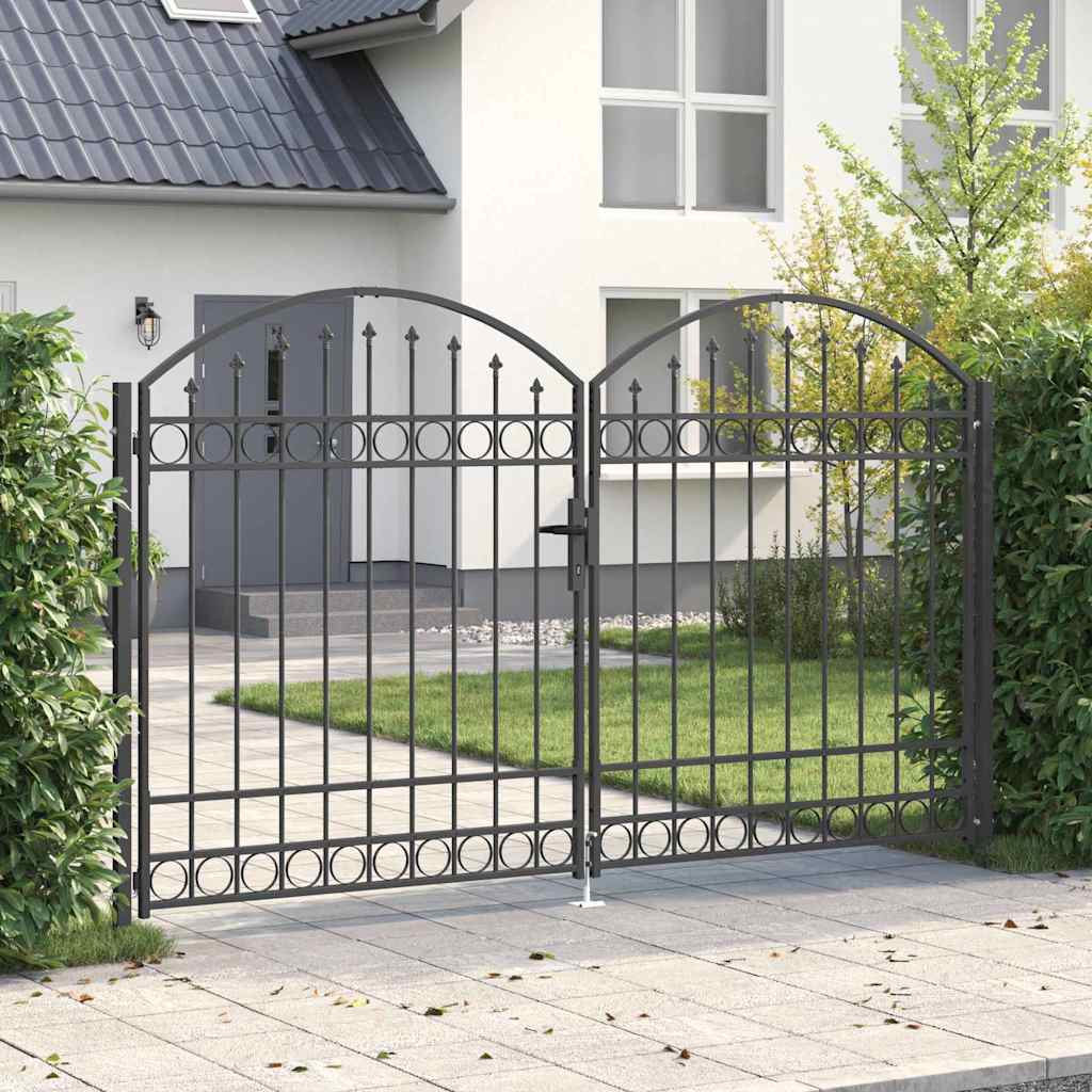 Cancello per recinzione Grigio 301 x 224.5 cm Acciaio
