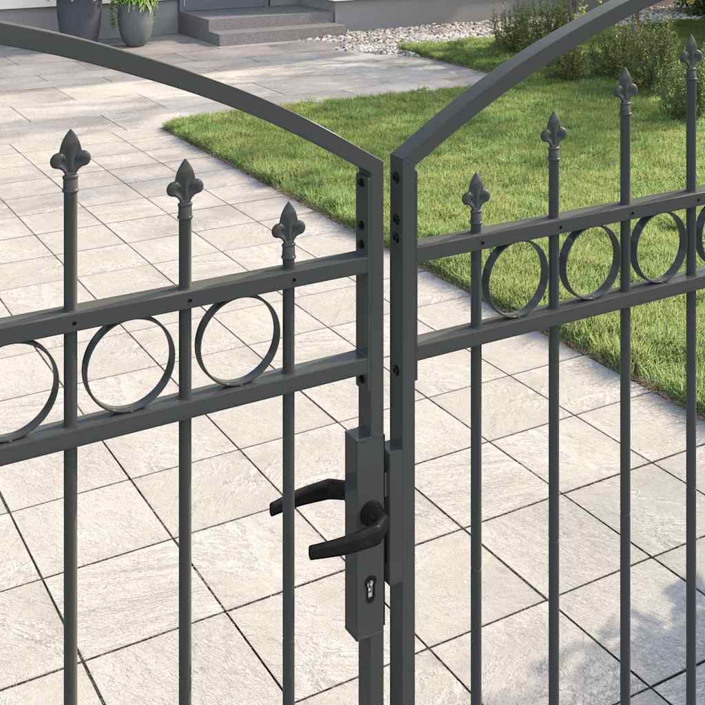 Cancello per recinzione Grigio 301 x 224.5 cm Acciaio