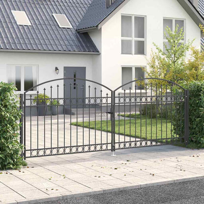 Cancello per recinzione Grigio 301 x 224.5 cm Acciaio