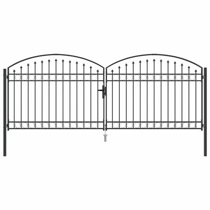 Cancello per recinzione Grigio 301 x 224.5 cm Acciaio