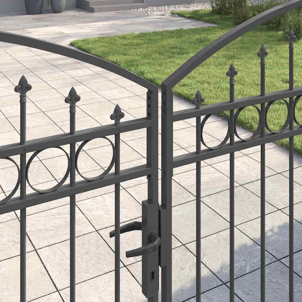 Cancello per recinzione Grigio 301 x 224.5 cm Acciaio