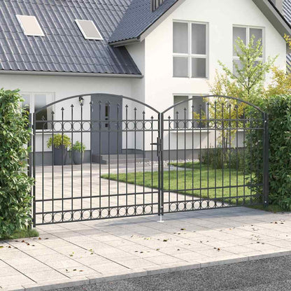 Cancello per recinzione Grigio 301 x 224.5 cm Acciaio