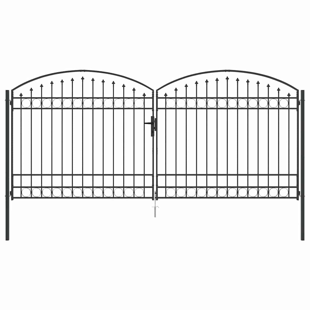 Cancello per recinzione Grigio 301 x 224.5 cm Acciaio