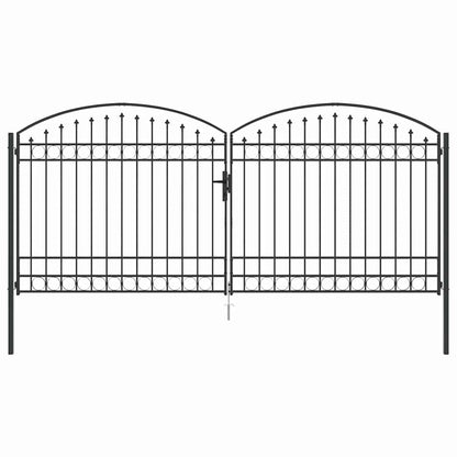 Cancello per recinzione Grigio 301 x 224.5 cm Acciaio