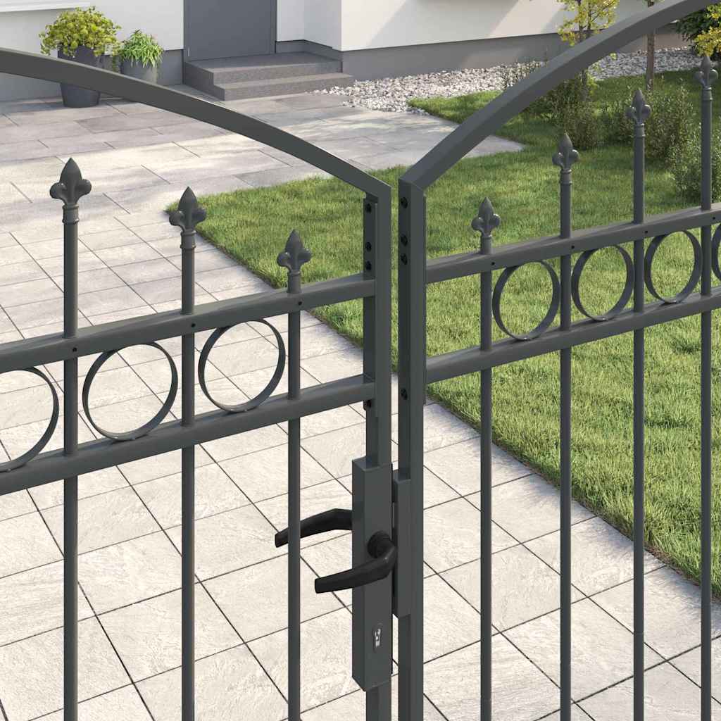 Cancello per recinzione Grigio 301 x 224.5 cm Acciaio