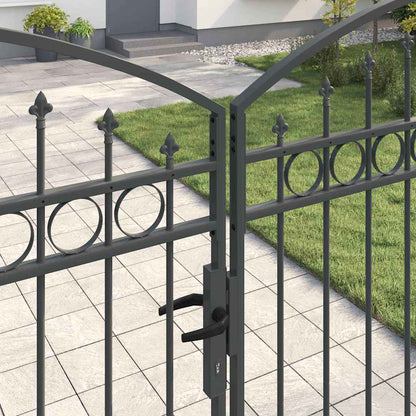 Cancello per recinzione Grigio 301 x 224.5 cm Acciaio