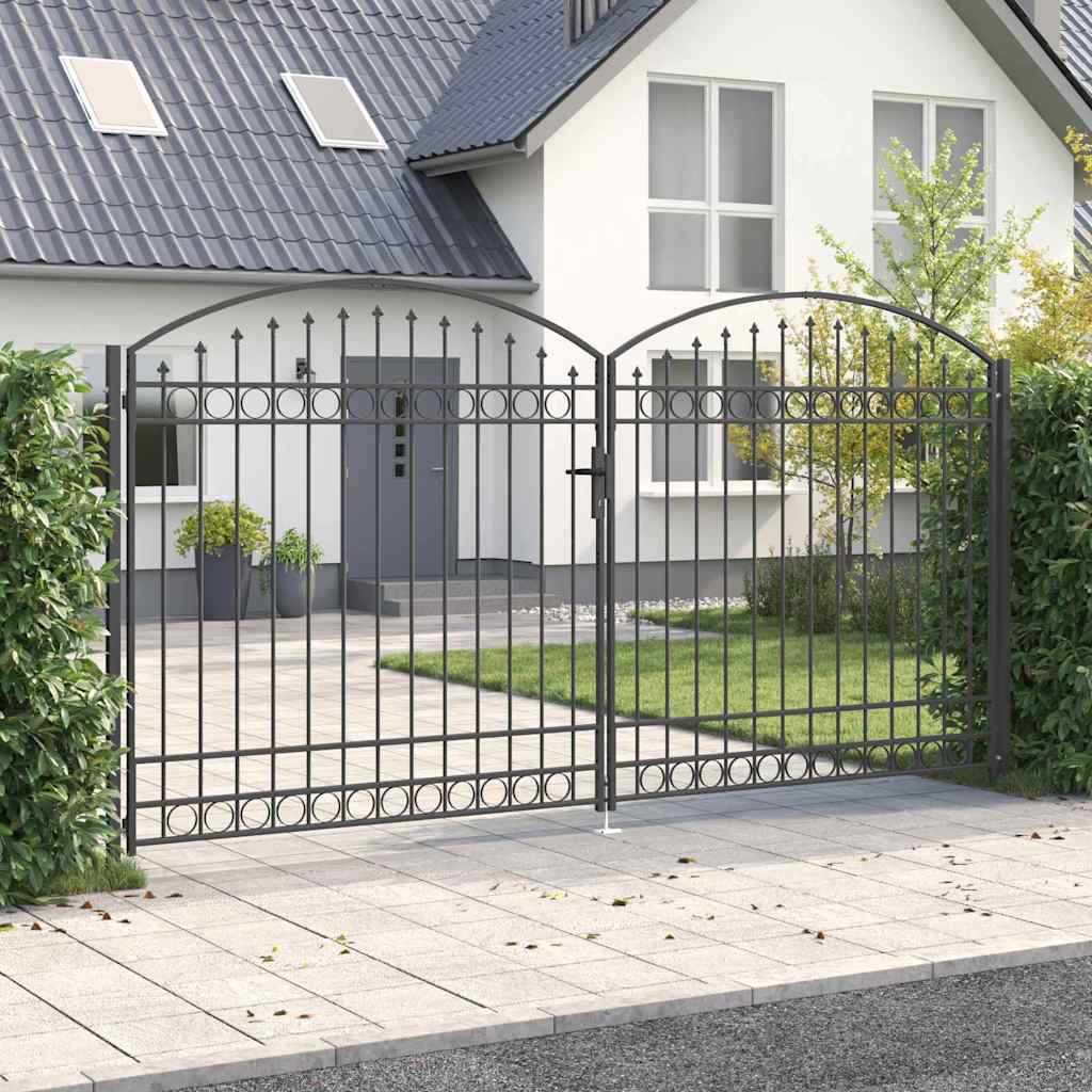 Cancello per recinzione Grigio 301 x 224.5 cm Acciaio