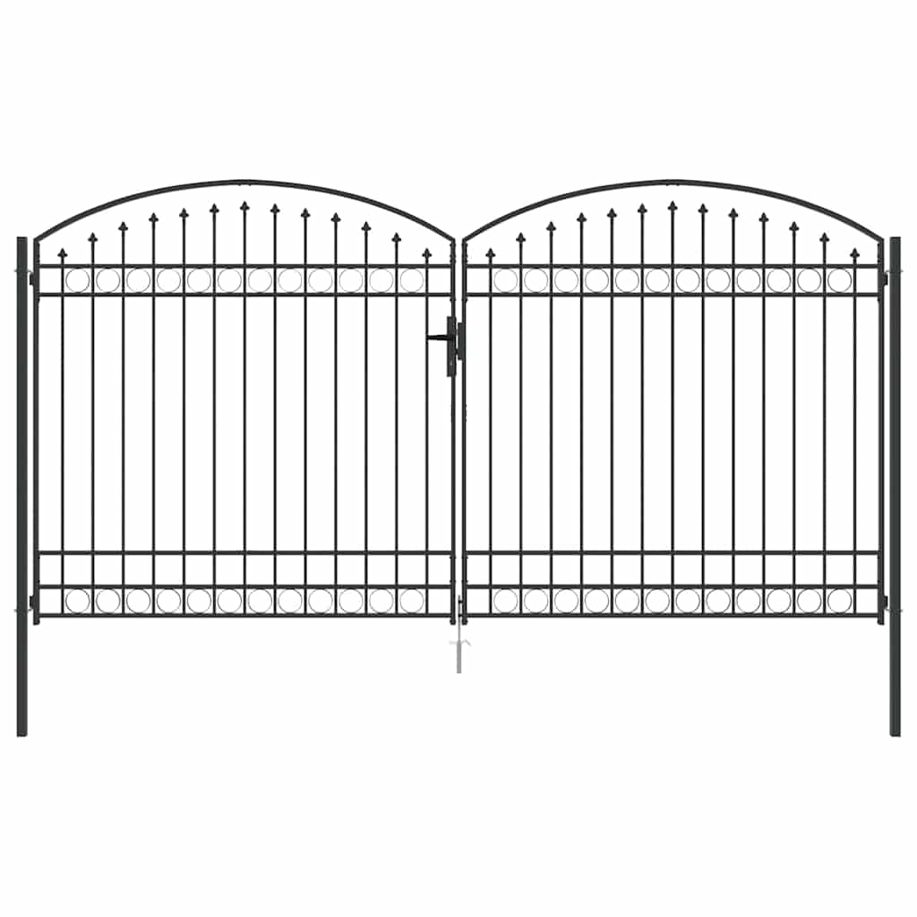 Cancello per recinzione Grigio 301 x 224.5 cm Acciaio