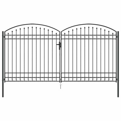 Cancello per recinzione Grigio 301 x 224.5 cm Acciaio