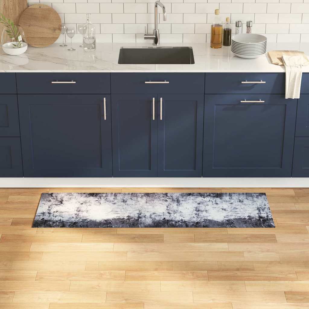 Tappeto da Cucina Grigio 150 x 45 cm Velluto
