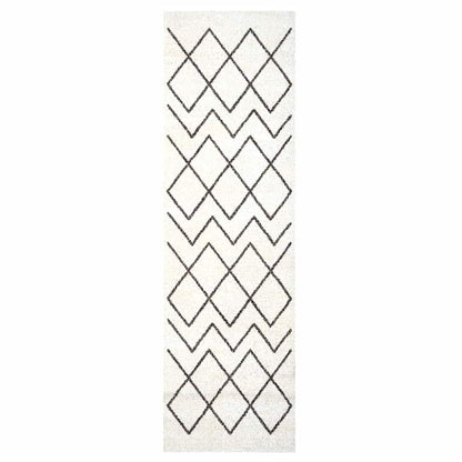 Tappeto da Cucina Bianco 150 x 45 cm Velluto
