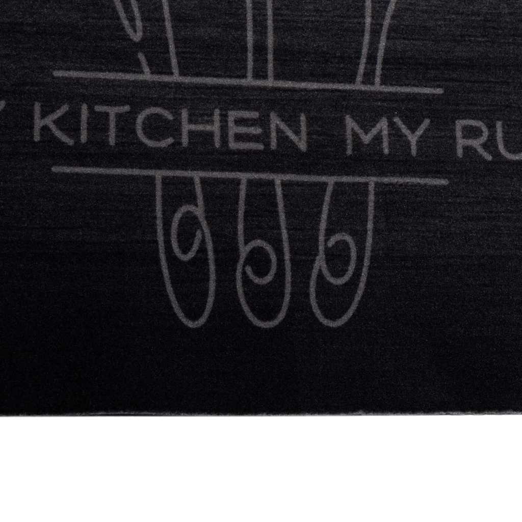 Tappeto da Cucina Nero 150 x 45 cm Velluto