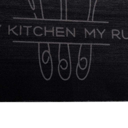 Tappeto da Cucina Nero 150 x 45 cm Velluto