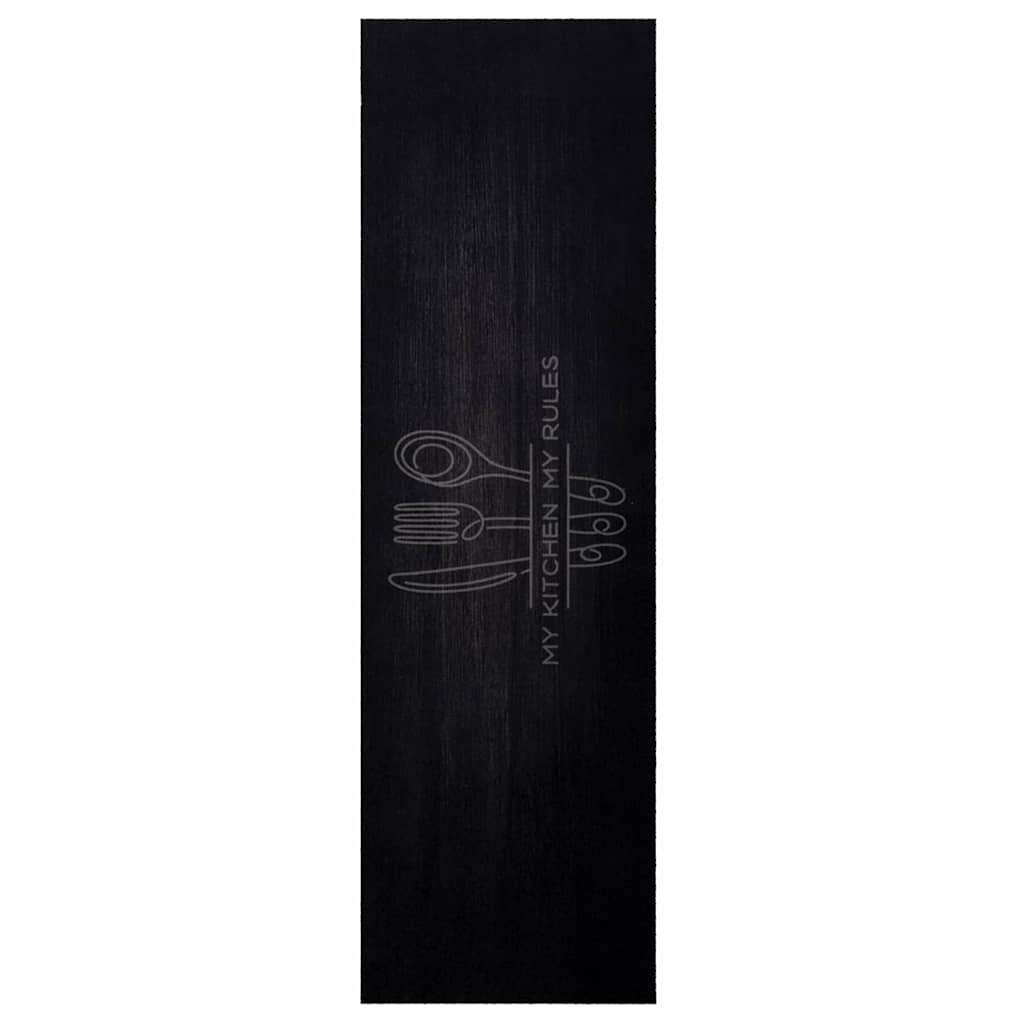 Tappeto da Cucina Nero 150 x 45 cm Velluto