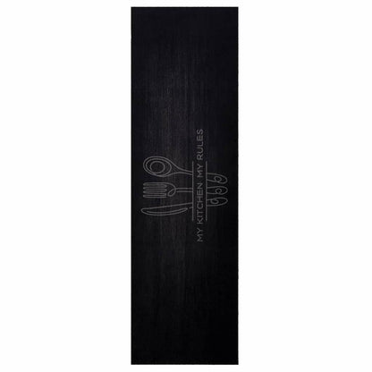 Tappeto da Cucina Nero 150 x 45 cm Velluto