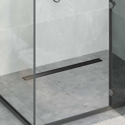 Scarico doccia 2-in-1 con sifone a 360Â° Nero 80 cm