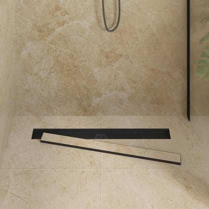 Scarico doccia 2-in-1 con sifone a 360Â° Nero 80 cm