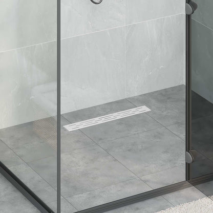 Scarico doccia con copertura in vetro e sifone a 360Â° 50 cm