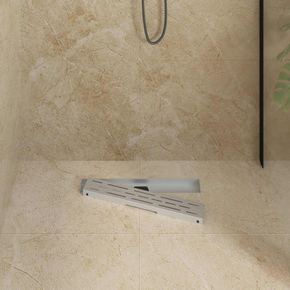 Scarico doccia con copertura in vetro e sifone a 360Â° 50 cm