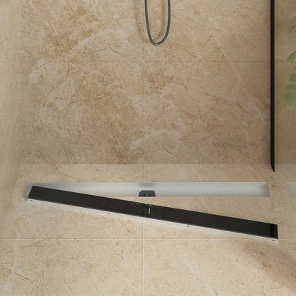 Scarico doccia con copertura in vetro e sifone a 360Â° 100 cm