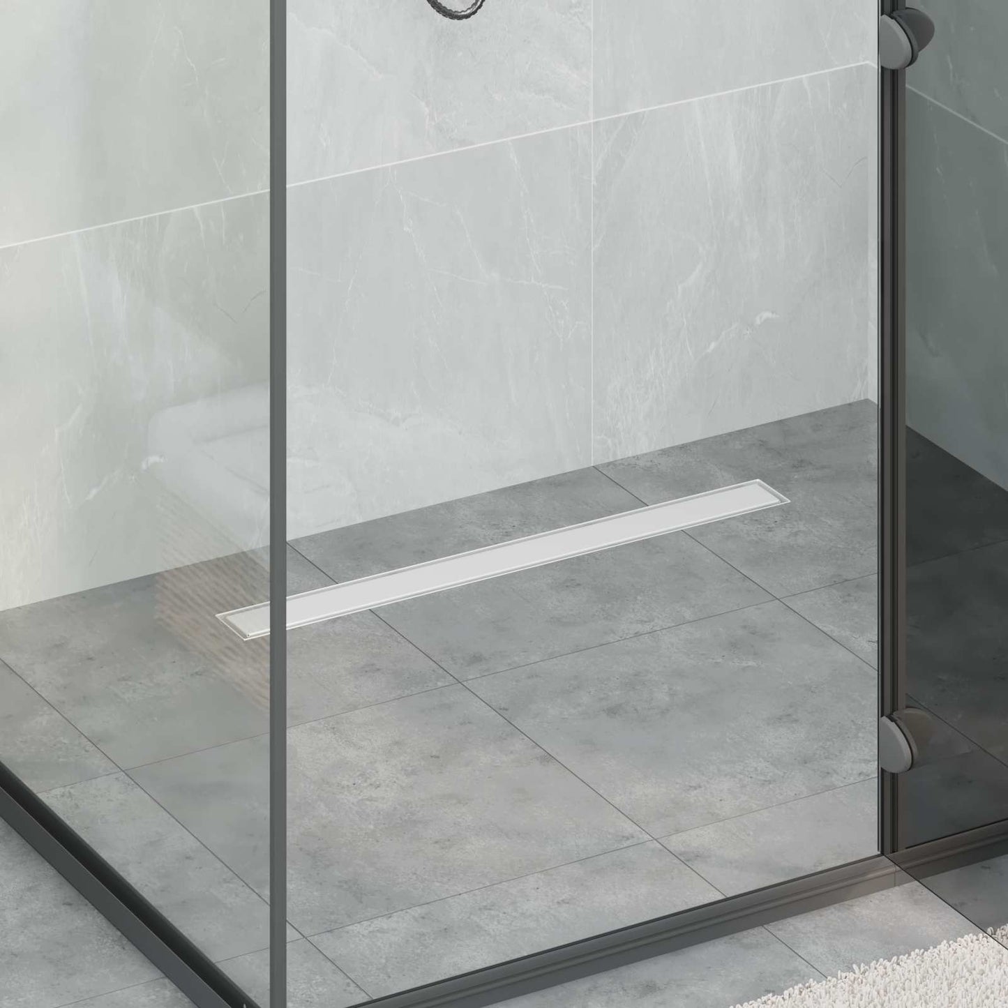 Scarico doccia 2-in-1 con sifone a 360Â° Argento 70 cm