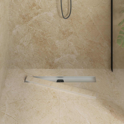 Scarico doccia 2-in-1 con sifone a 360Â° Argento 70 cm