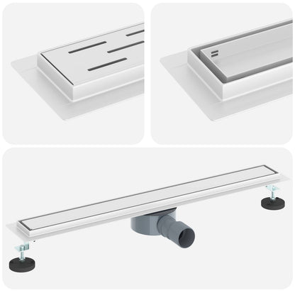 Scarico doccia 2-in-1 con sifone a 360Â° Argento 70 cm