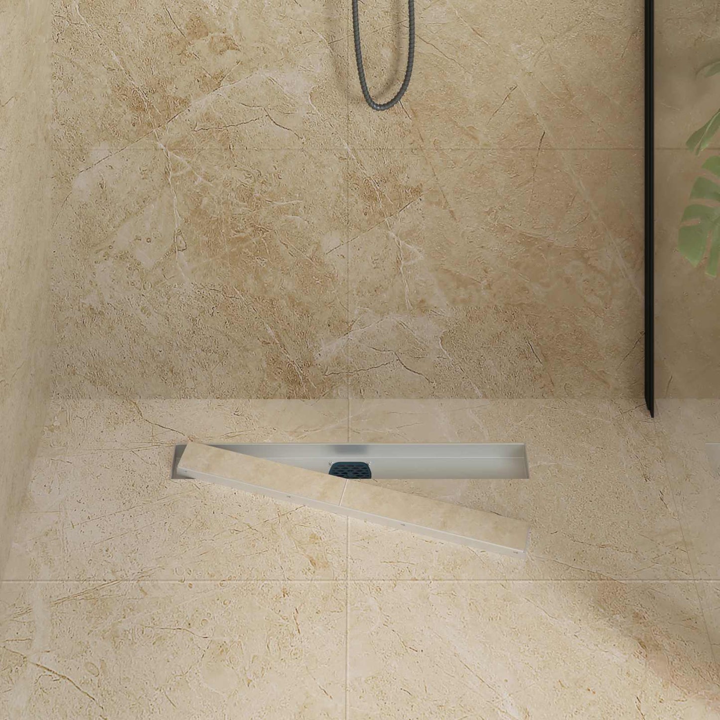 Scarico doccia 2-in-1 con sifone a 360Ã‚Â° Argento 60 cm